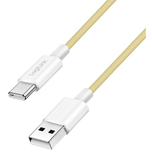 LogiLink C&acirc;ble USB 2.0, USB-A - USB-C, 0,5 m, jaune