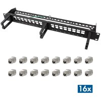 LogiLink 19" Modular Keystone Patch Panel, 16 Port,...