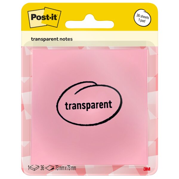 Post-it Haftnotizen transparent notes, pastellorange