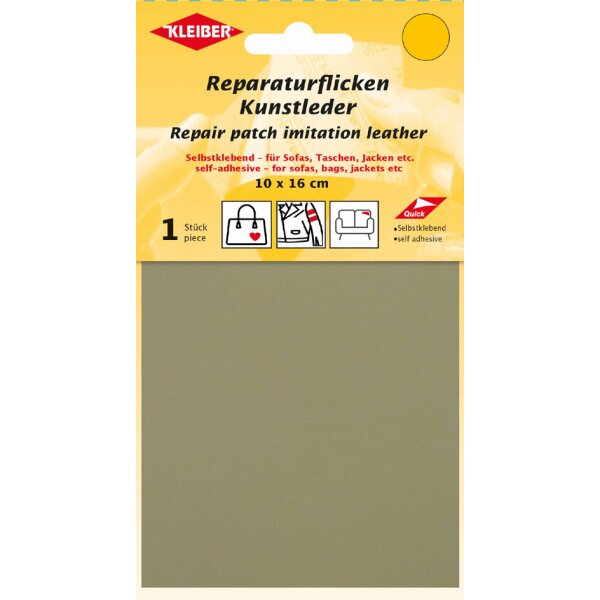 KLEIBER Kunstleder-Flicken, selbstklebend, beige