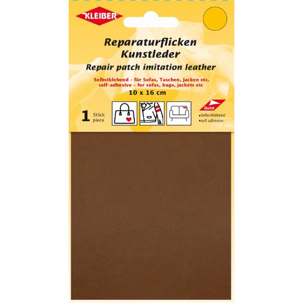 KLEIBER Kunstleder-Flicken, selbstklebend, schwarz