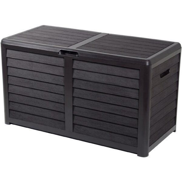 EDA Gartenbox BAYA, 420 Liter, in Holzoptik, anthrazit