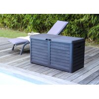 EDA Gartenbox BAYA, 420 Liter, in Holzoptik, anthrazit