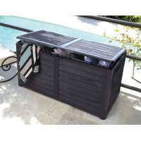 EDA Gartenbox BAYA, 420 Liter, in Holzoptik, anthrazit