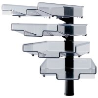 Hansa Colonne pivotante avec 4 bacs courrier, gris clair