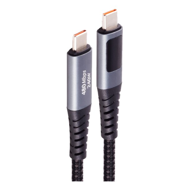 shiverpeaks Daten- & Ladekabel USB-C 2.0, mit Display, 2,0 m