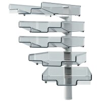 Hansa Schwenkflügler mit 5 Schalen, lichtgrau