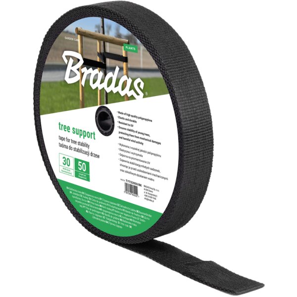 Bradas Baum-Bindeband, PP, 25 mm x 25 m, schwarz