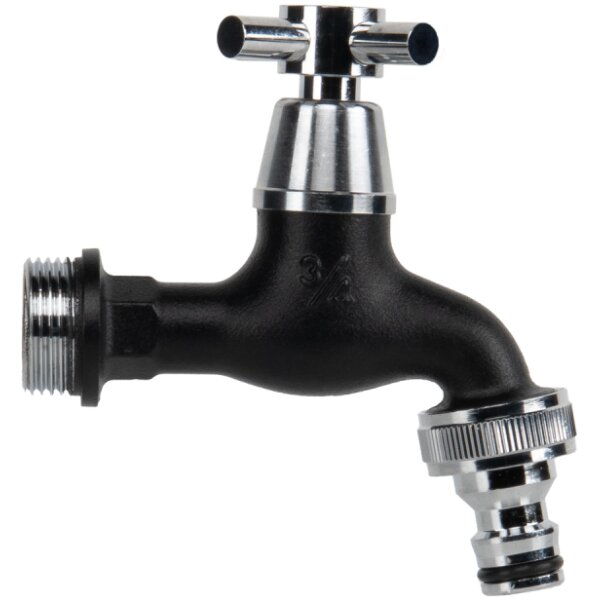 Bradas Wasserhahn 3 4", mit Kugelventil, mattschwarz