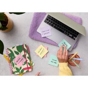 Post-it Haftnotizen super sticky Recycling notes, mint blau
