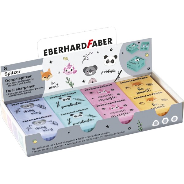EBERHARD FABER Taille-crayon Animal, pr&eacute;sentoir de 8