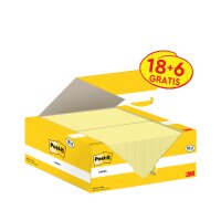 Post-it Haftnotizen notes, 51 x 38 mm, gelb, Promotion 16+4