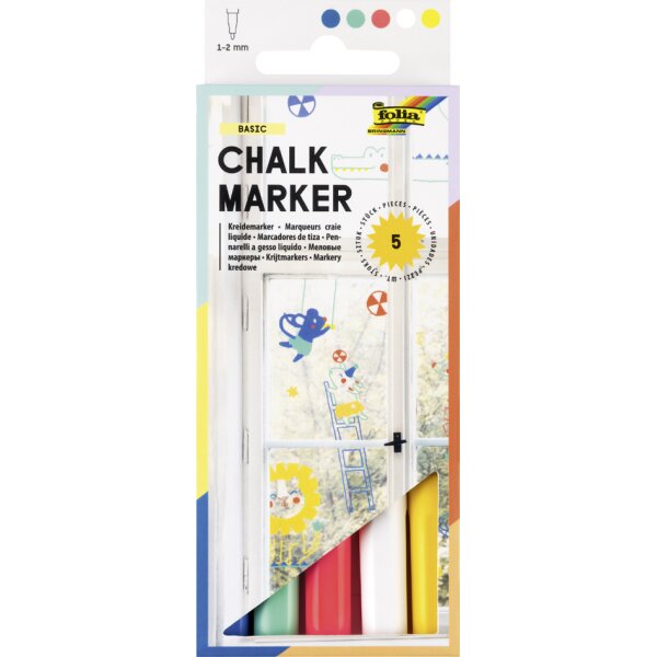 folia Kreidemarker BASIC, 5er Set