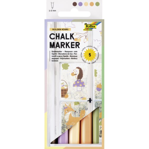 folia Kreidemarker BASIC, 5er Set