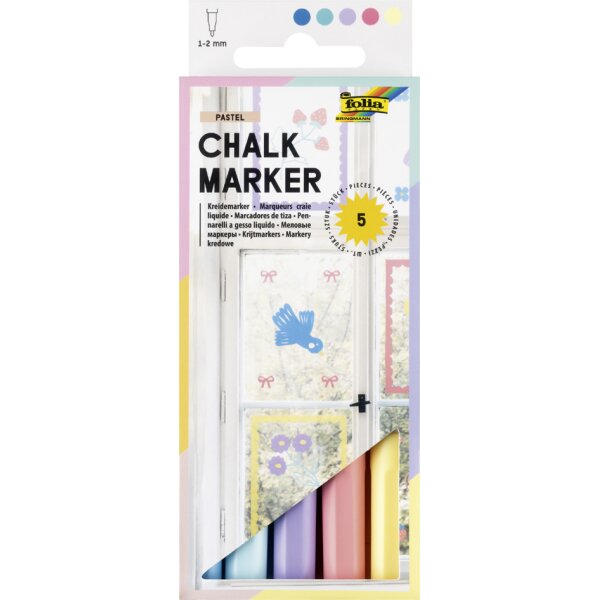 folia Kreidemarker BASIC, 5er Set
