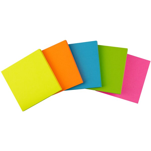 Kores Note adhésive NEON, 75 x 75mm, uni, jaune fluo