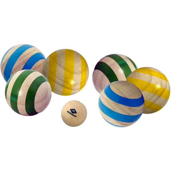 SCHILDKR&Ouml;T Jeu de boccia en bois, 6 boules + jack