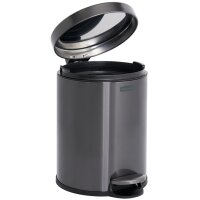 Rubbermaid Tret-Abfalleimer, rund, 6 Liter, dunkelgrau