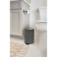Rubbermaid Tret-Abfalleimer, rund, 6 Liter, dunkelgrau