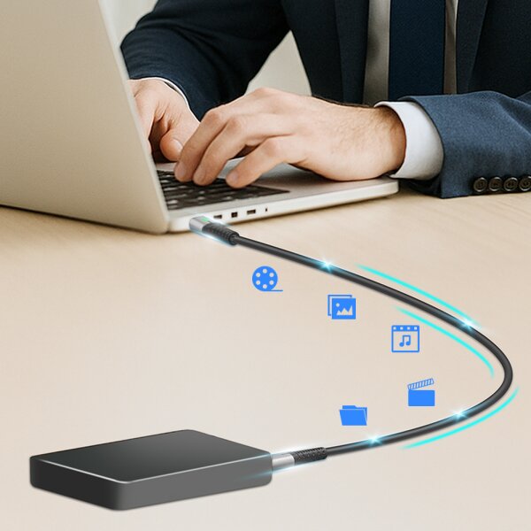 LogiLink USB 3.2 Kabel mit LED, USB-C - USB-C Stecker, 1,0 m
