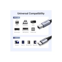 UGREEN Printer Cab. USB-C-USB-B 2.0 80807 2m,Black,BB