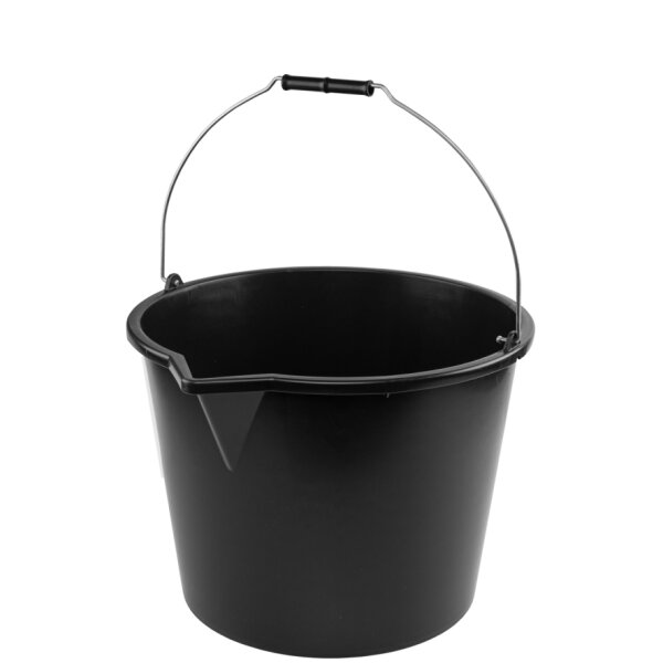 Bradas Baueimer mit Ausgiesser, 16 Liter, PP, schwarz