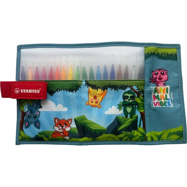 STABILO Stylo Fibre Power Animal 2mm CH280/18-06 bleu 18 pièces