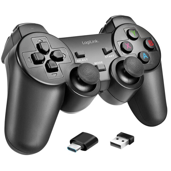 LogiLink Wireless Gaming-Controller, 2,4 GHz, schwarz
