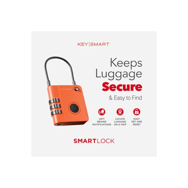 KEYSMART SmartLock KS520-ORG TSA Approved Find My Lock Or.