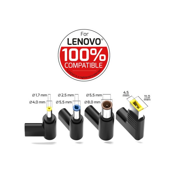 PORT PowerSupply 65W-LENOVO,GaN 904065LEEU Black