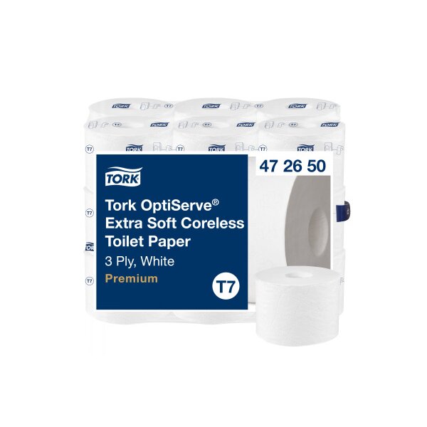 TORK Toilettenpapier T7 OptiServe&reg; 472650 3-lagig 18 Rollen a 550 Blatt