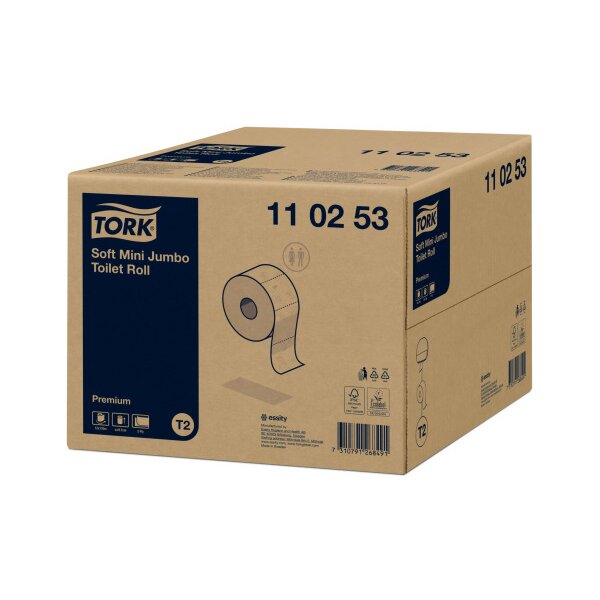 TORK Mini Jumbo Toilettenpapier T2 110253 weiss 12 Rollen &agrave; 170m