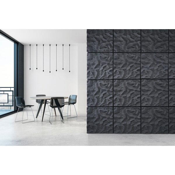 SUONO Wandelement 60x60x7.4cm 3511.U09.2682 SCULPTURE, schwarz 4 Stk.