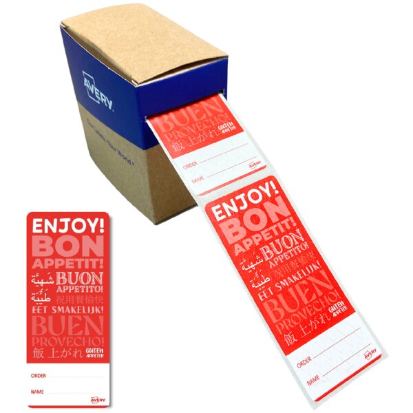 AVERY &Eacute;tiquette de fermeture bon app&eacute;tit, 40 x 95 mm