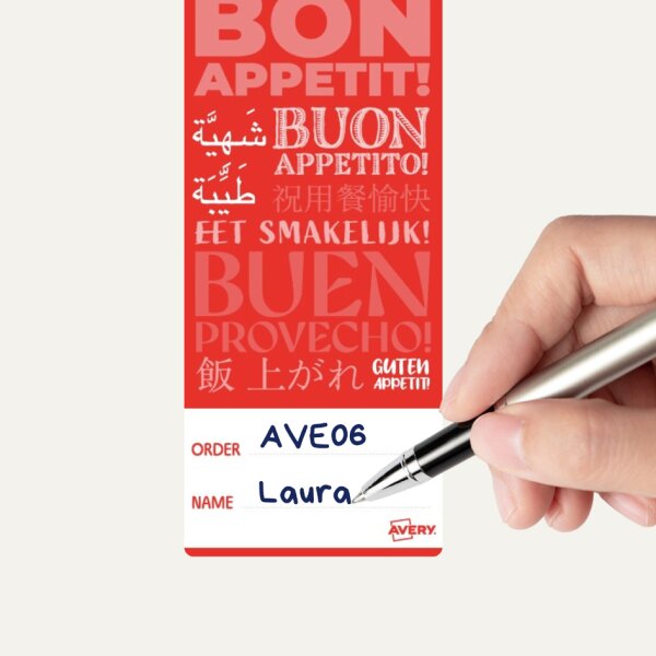AVERY &Eacute;tiquette de fermeture bon app&eacute;tit, 40 x 95 mm