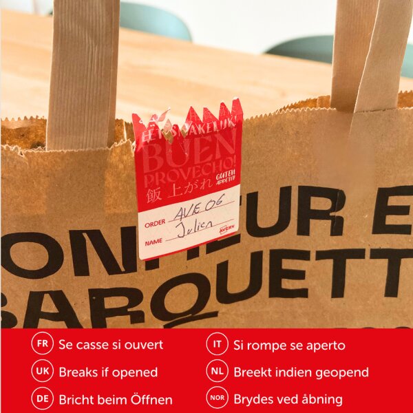 AVERY &Eacute;tiquette de fermeture bon app&eacute;tit, 40 x 95 mm