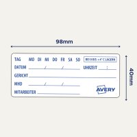 AVERY Proben-Etiketten, mit Tagesfeldern, 98 x 40 mm, weiss