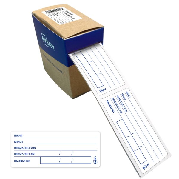 AVERY HACCP Lebensmittel-Etiketten, 98 x 40 mm, weiss