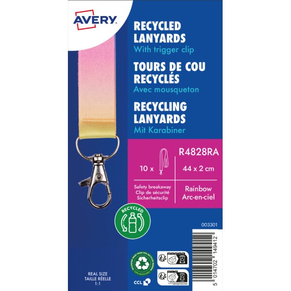 AVERY Textilband Lanyard, aus rPet, 20 x 440 mm, Blautöne