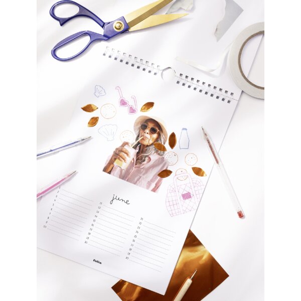 folia Calendrier mural, A4, blanc