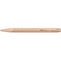 CARAN DACHE Stylo-bille Ecridor Damier 8902.567 doré rose, étui en cuir
