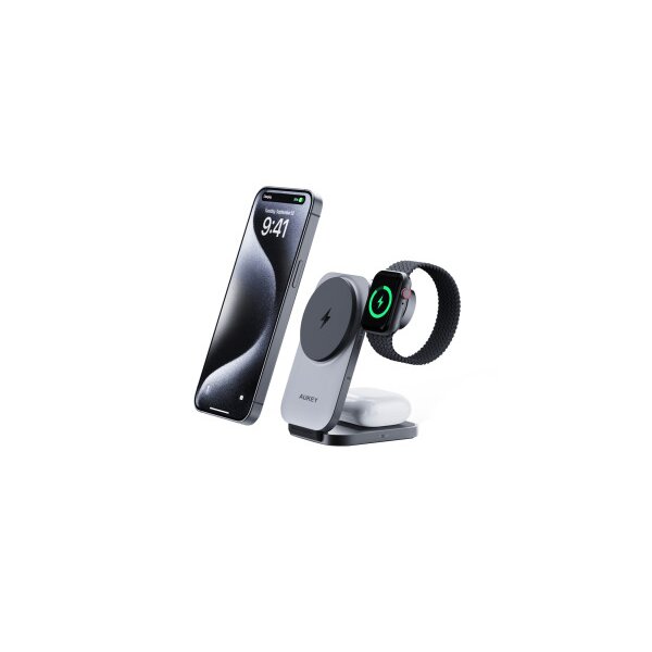 AUKEY MagFusionZ 3-IN-1 foldable LC-MC312P Wirel.Charger 25W Qi2.2,Bl..