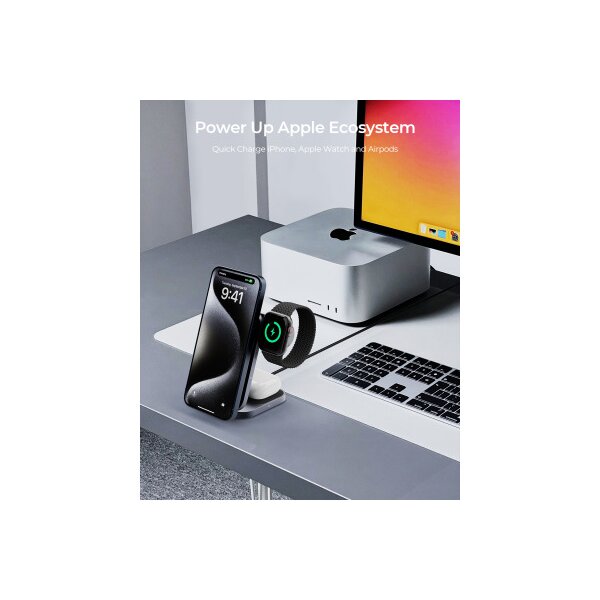 AUKEY MagFusionZ 3-IN-1 foldable LC-MC312P Wirel.Charger 25W Qi2.2,Bl..