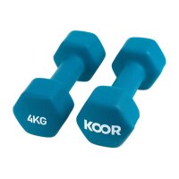 KOOR Ens. dhaltères 4kg F00914 turquoise 2...