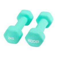 KOOR Ens. dhaltères 2kg F00912 menthe 2 pièce