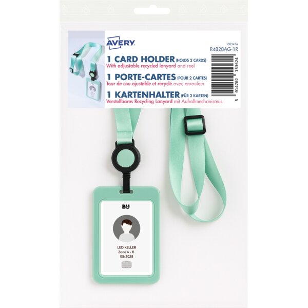 AVERY Ausweishalter mit Lanyard, pastellgr&uuml;n