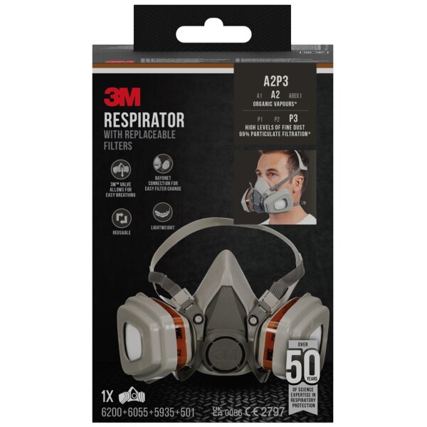 3M Demi-masque respiratoire 6003KIT-1, protection A2P3