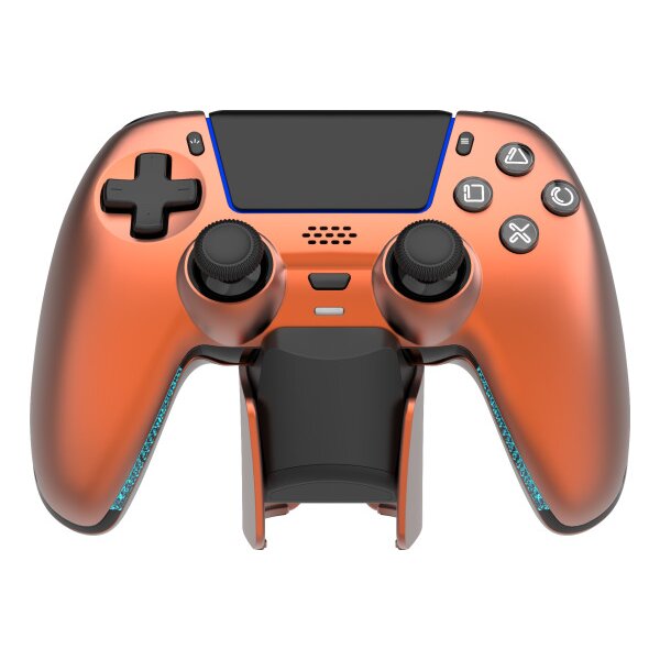 DELTACO Wireless Controller PS5 GAM-199-ORANGECOPPER with charging dock, Orange