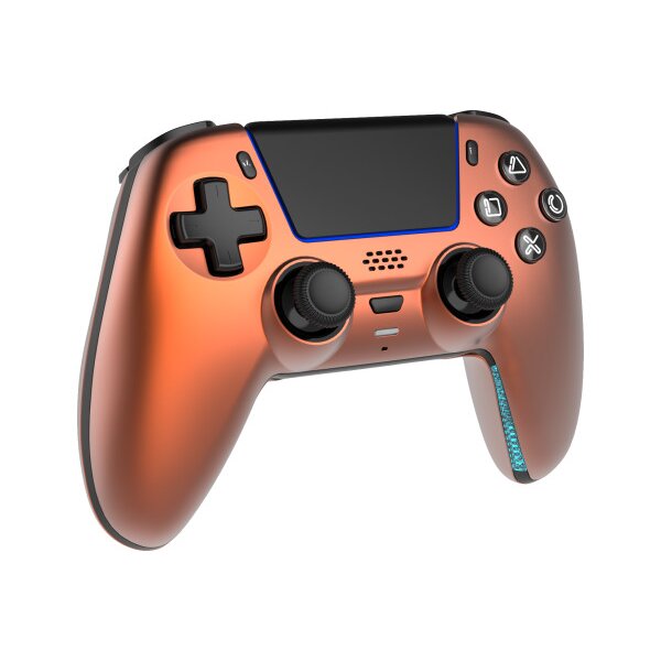 DELTACO Wireless Controller PS5 GAM-199-ORANGECOPPER with charging dock, Orange