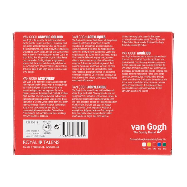 VAN GOGH Acrylfarbe 5x40ml 22820511 Starter
